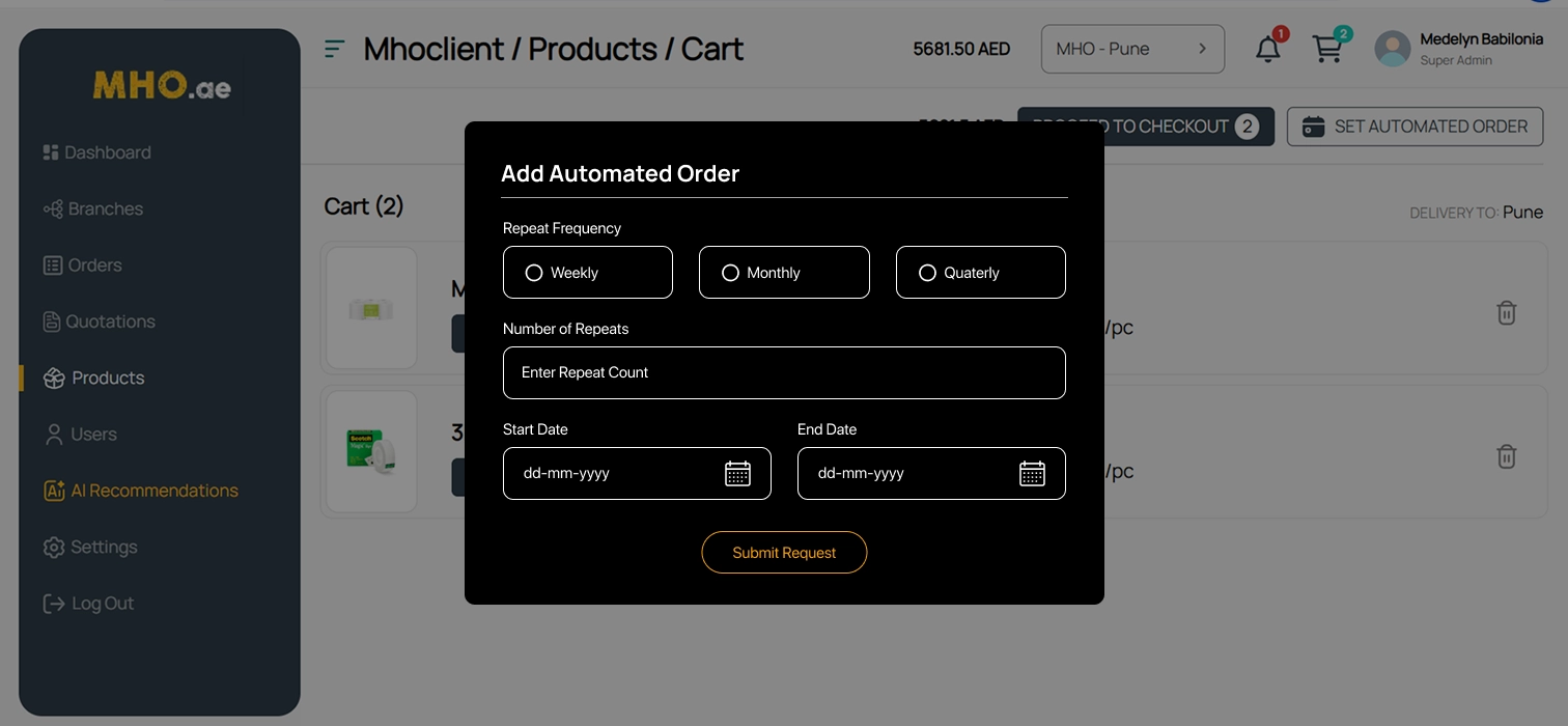 Auto-Reordering System